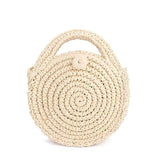Bohemian Hand-woven Round Woman's Shoulder Bag  Straw Beach Bag Travel