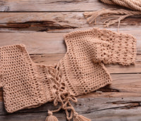 Handmade Crochet 2 Piece Top and Skirt Women Swimwear