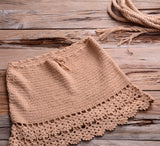 Handmade Crochet 2 Piece Top and Skirt Women Swimwear