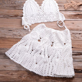 Crochet Women Bikini Top and Skirt Set